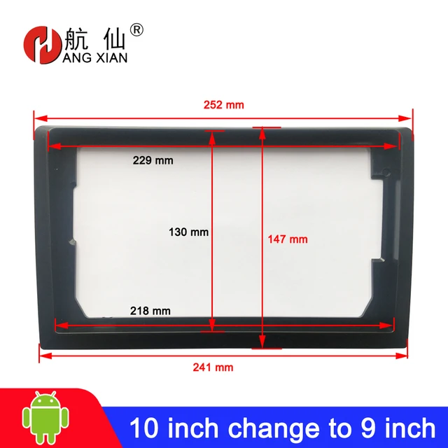 2 din Universal android car radio Fascia 10 inch Frame change to 9 inch 2 Din Car Radio Fascia frame Dash Kit Installation Frame 10 inch change to 9