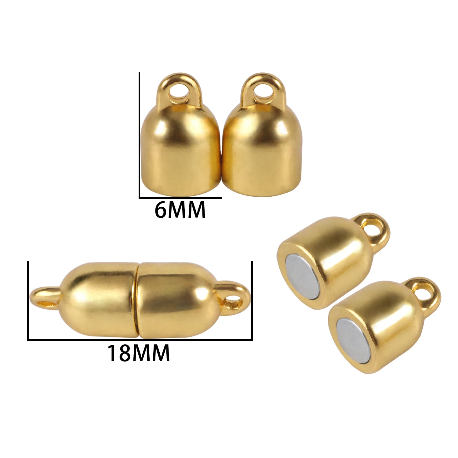 Starke magnetische Verschlüsse aus Edelstahl für Lederband, Armbänder, Halsketten, Magnet-Endverschluss-Anschlüsse für die Herstellung von DIY-Schmuck – Detail 3