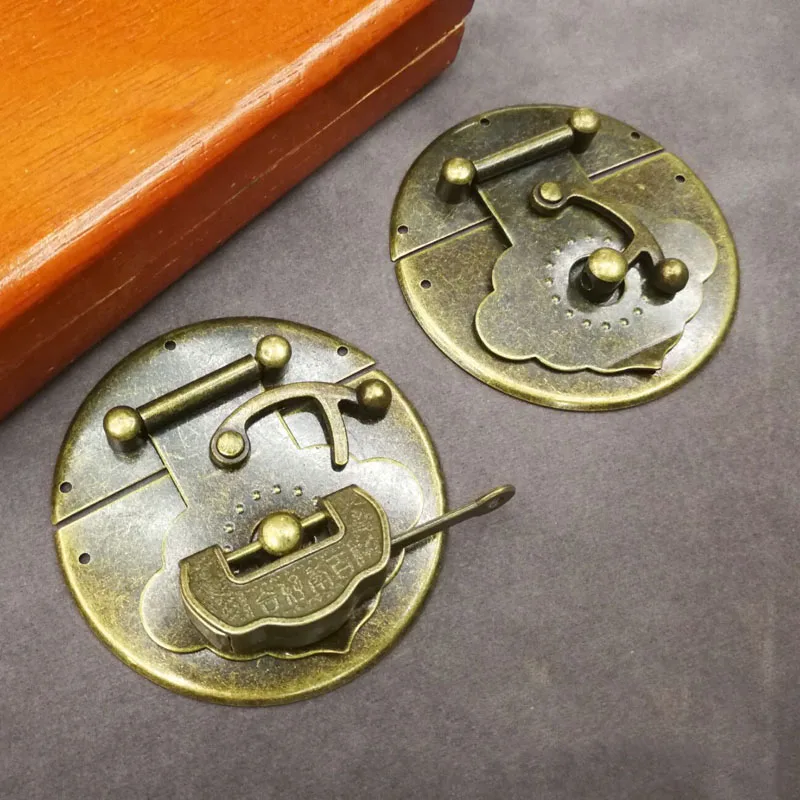 

Antique Jewelry Box Box Buckle Vintage Furniture Lock Piece Lock Nose Hardware Accessories Bronze Chinese 65mm