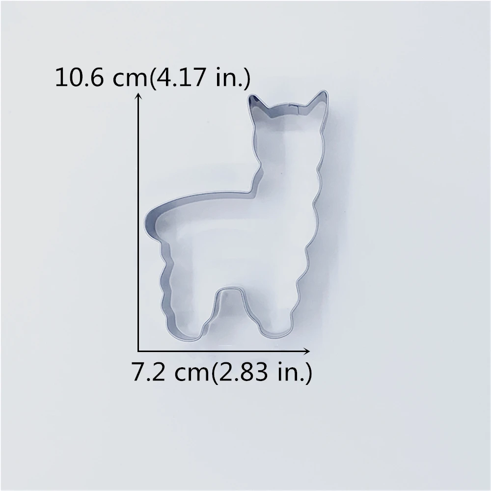 KENIAO Cute Llama Cookie Cutter for Kids 7.2 x 10.6 CM Zoo Animal Biscuit Fondant Bread Pastry Stainless Steel DIY Baking Mold