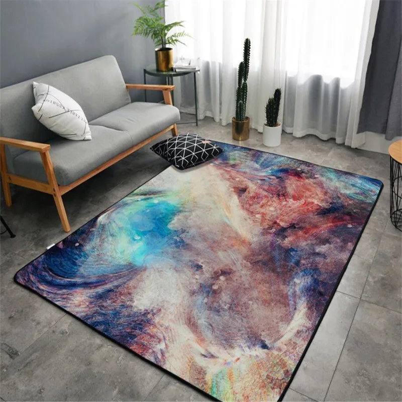 Galaxy Nebula Non-slip Round Soft Area Rug Floor Carpet Door Mat Home Decor 