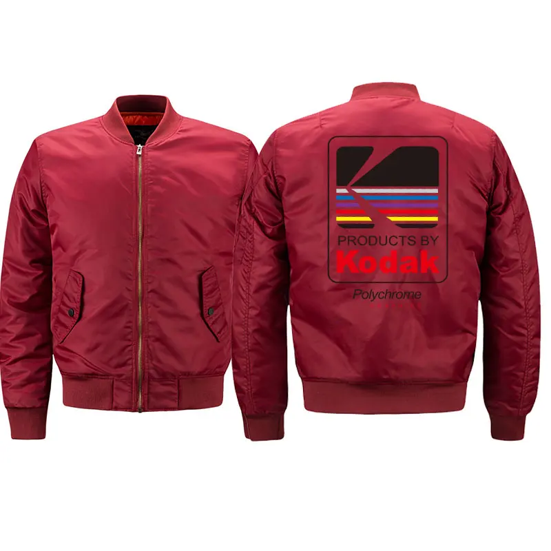 Бейсбольные куртки пилота MA1 chaqueta hombre militar, модные куртки с принтом kodak, мужская куртка-бомбер hombre, верхняя одежда, осенне-зимнее пальто для мужчин - Цвет: Red JK550