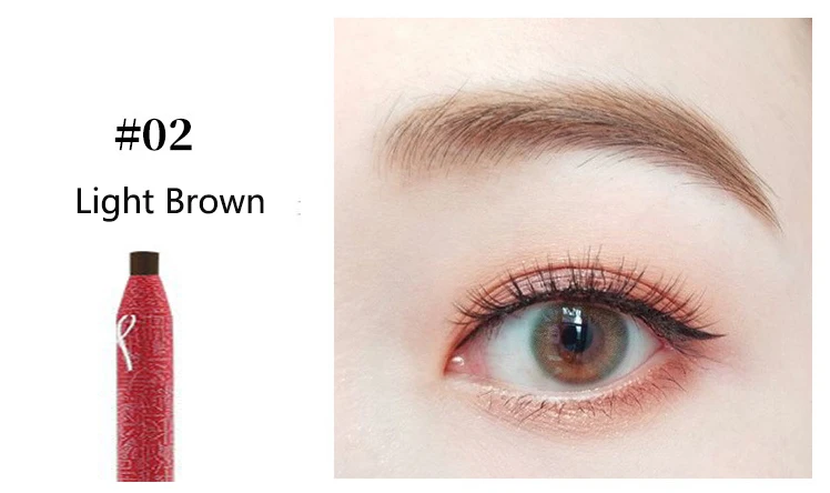 Light Brown 1 точилка Профессиональная Косметика Макияж натуральный стойкий татуаж бровей водонепроницаемый макияж набор красивая щетка - Цвет: Light Brown