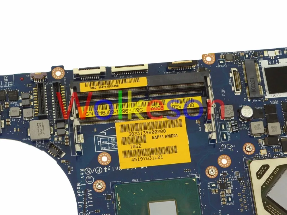 SHELI для DELL Alienware 17 R3 Материнская плата ноутбука W/I7-6820HK cpu R9 M395X 4G GPU CN-0H6J09 0H6J09 H6J09 AAP11 LA-C911P тест ОК