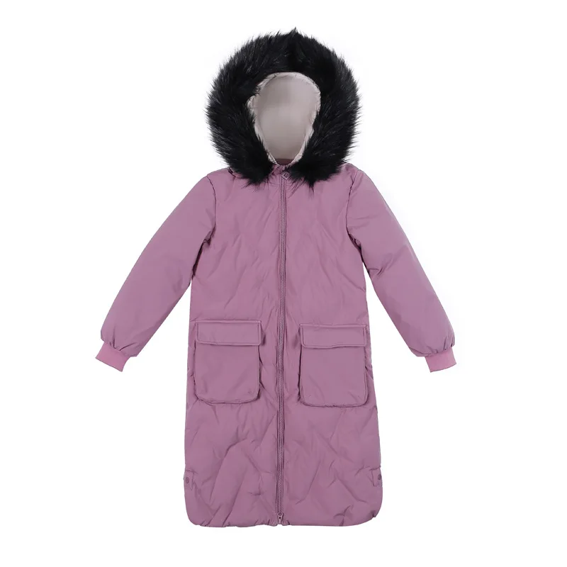 pink fake fur FORERUN Plus Size 5XL Winter Jacket Women Real Fur Hooded X-Long Coat Oversized Casual Parkas Thicken Warm Veste Longue Femme - Цвет: pink fake fur