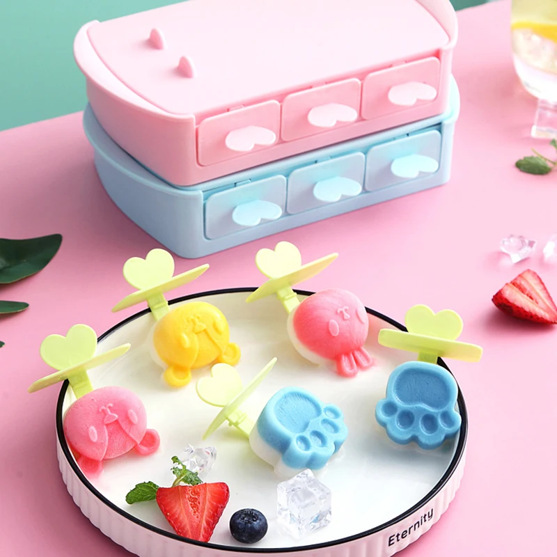 Diy Silicone Popsicle Mold Cartoon Ice Cube Maker Reusable Bpa-Free Ice Pop Ice Cream Mold With Lids And Sticks Outils Desserts - Image 5
