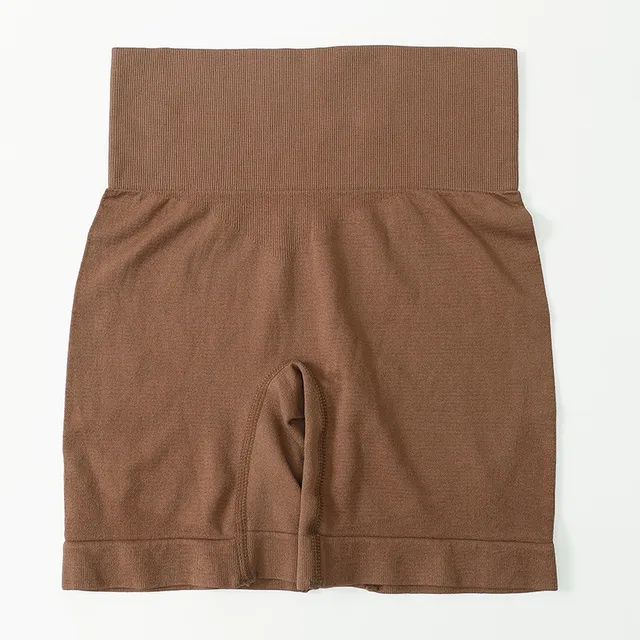 High Waist Seamless Shorts Women Hip Push Up Shorts Safety Short Pants Fitness Boxer Panty Tummy Control Underwear Underpants style2 chocolate