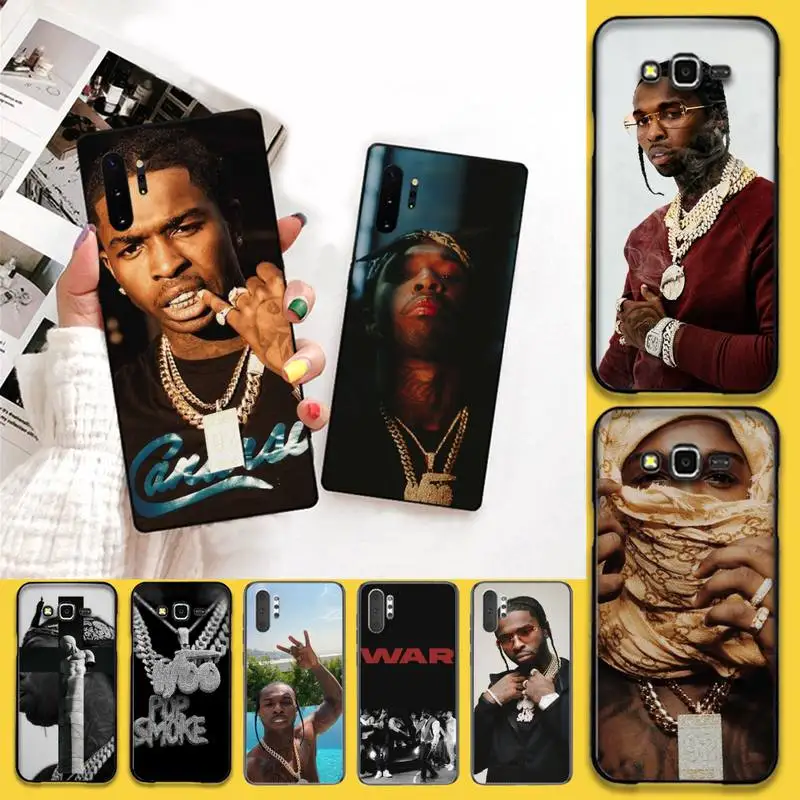 

CUTEWANAN Rapper Pop Smoke Black TPU Soft Rubber Phone Cover For Samsung Galaxy J7 J8 J6 Plus 2018 Prime Note 7 8 9 10 pro