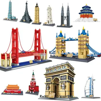 

City 2019 Compatible Lepining Architecture Taj Mahal London Paris town bridge building blocks children assemble bricks toys