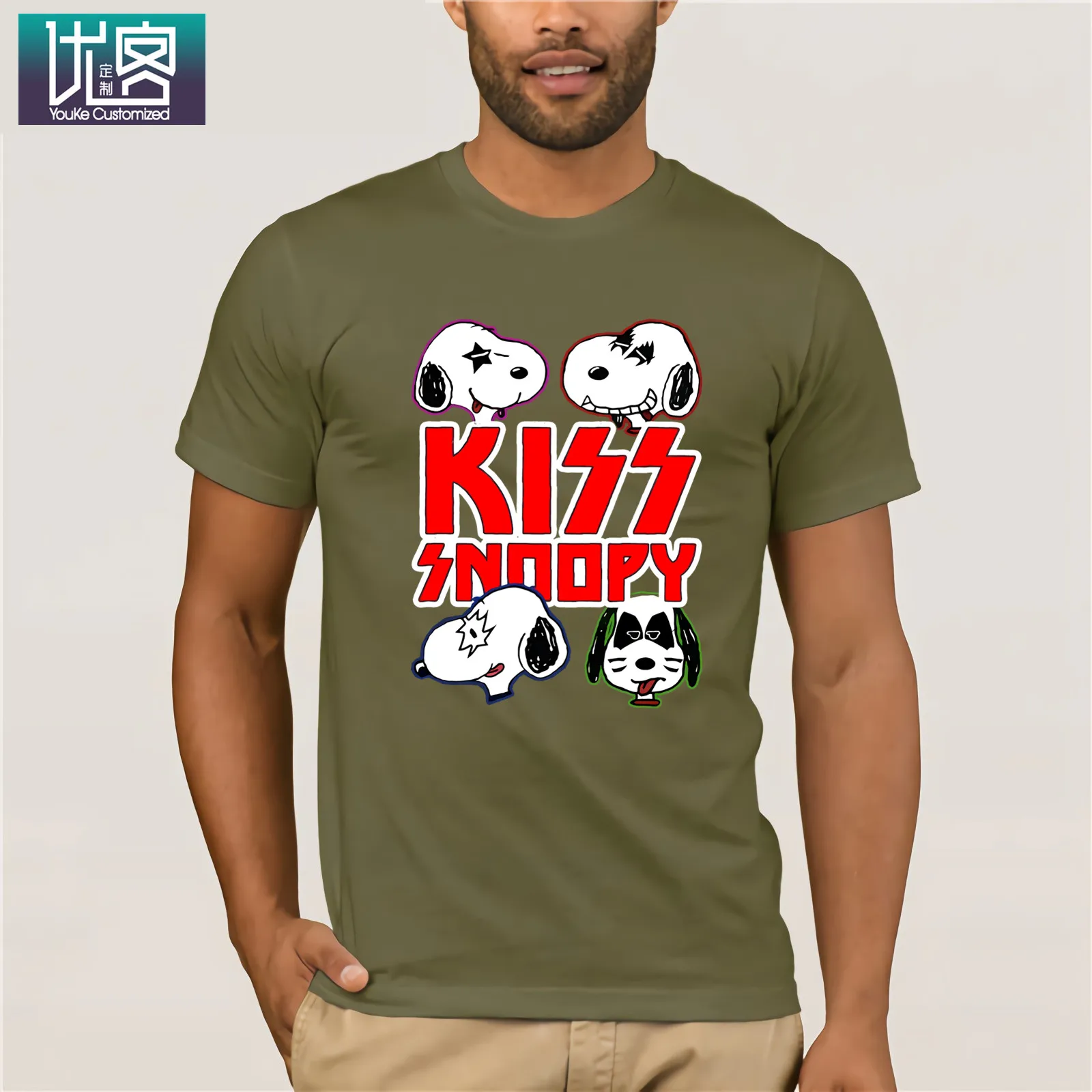 Kiss Band PEANUTS тяжелый металл арахис футболки 2019 летняя мужская футболка с коротким