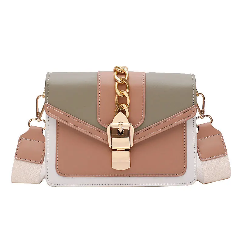 Leather color Contrast Crossbody Bags For Women Travel Handbag Fashion Simple Shoulder Messenger Bag Ladies Cross Body Bag