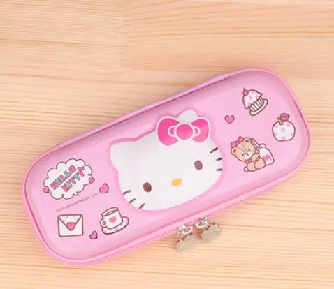 HelloKitty ручка сумка для учеников начальной школы милый большой емкости канцелярская коробка 3D Водонепроницаемый многослойный канцелярский мешок для - Цвет: Светло-зеленый