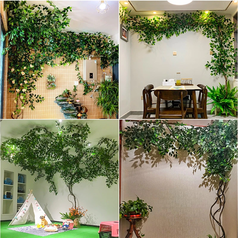 

Artificial Green Plants Twining Vines Indoor Vines False Banyan Decorative Vines Living Room Plant Branches Simulation Vines