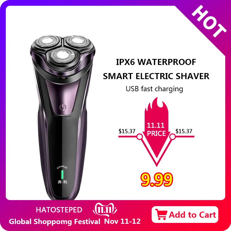 

Electric Shaver 3D Razor Men's Usb Charging Razor Car Body Wash Three Knife Head Floating Portable Multi-function Beard Knife