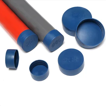 

10Pcs Plastic pipe end cap blue tube external thread dust cover Non-slip Furniture Table Leg Socks hole plugs Protector Hardware