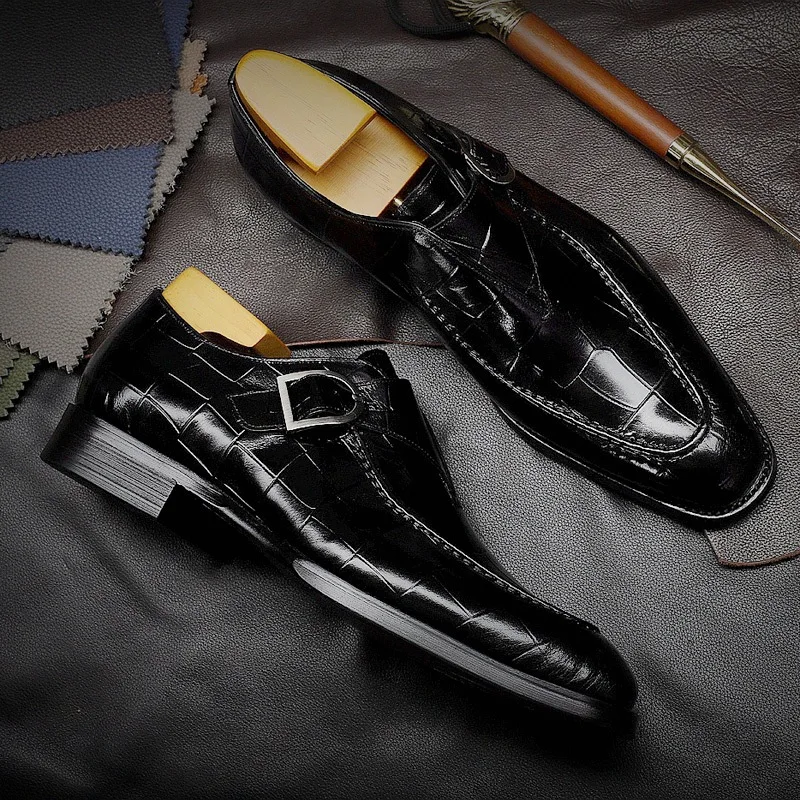 ClassicPattern Business Flat Shoes Men Designer Formal Dress Leather Shoes Men's Loafers Valentine Gifts