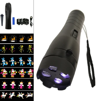 

Rechargeable Anime Film Card Animation Flashlights Projector LED Light Toy Flashlight with 4 Color Cards for Festival / Party