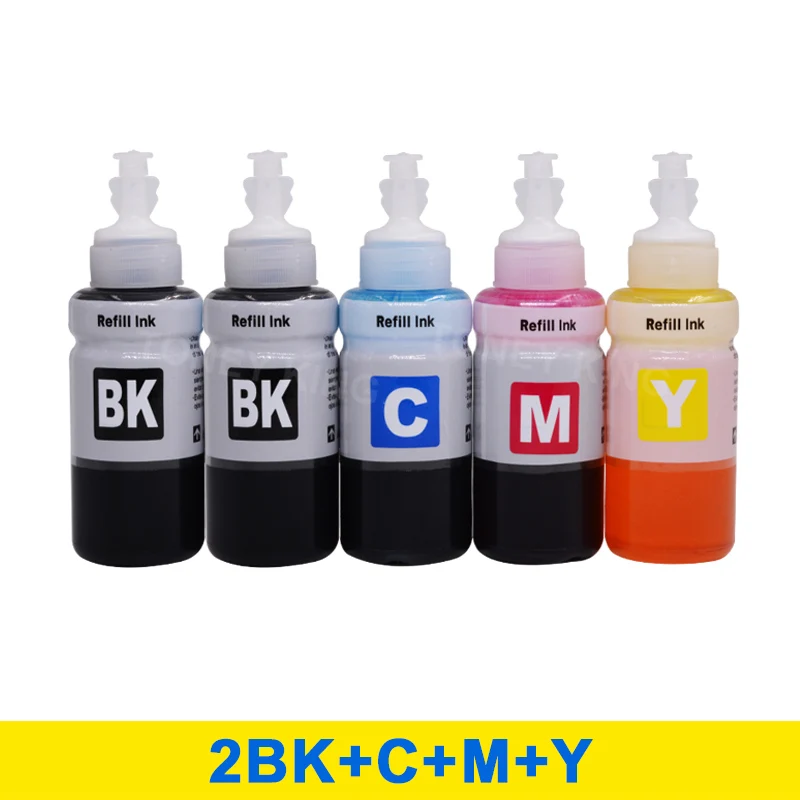 Toney universal(король набор заправки чернил, красителей совместимый для Epson L111 L211 L301 L303 L351 L358 L551 L558 L800 L810 L1300 L1800 принтер - Цвет: 5Color