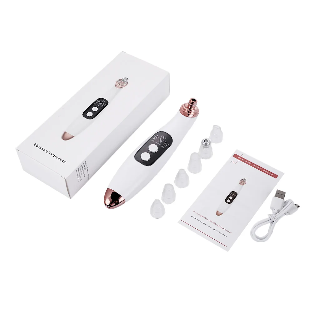 with box USB средство для удаления черных точек с 3 зубцами для лица, вакуумный уход за кожей, очиститель пор, Удаление прыщей, вакуумное всасывание, Очищение лица, игла для удаления акне - Цвет: with box