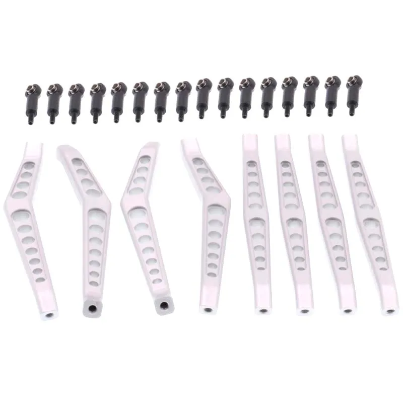 

8PCS CNC Metal Linkage Set Upper and Lower Suspension Link Rod for 1/10 RC Crawler Axial Wraith 90020 90018 90031,Silver