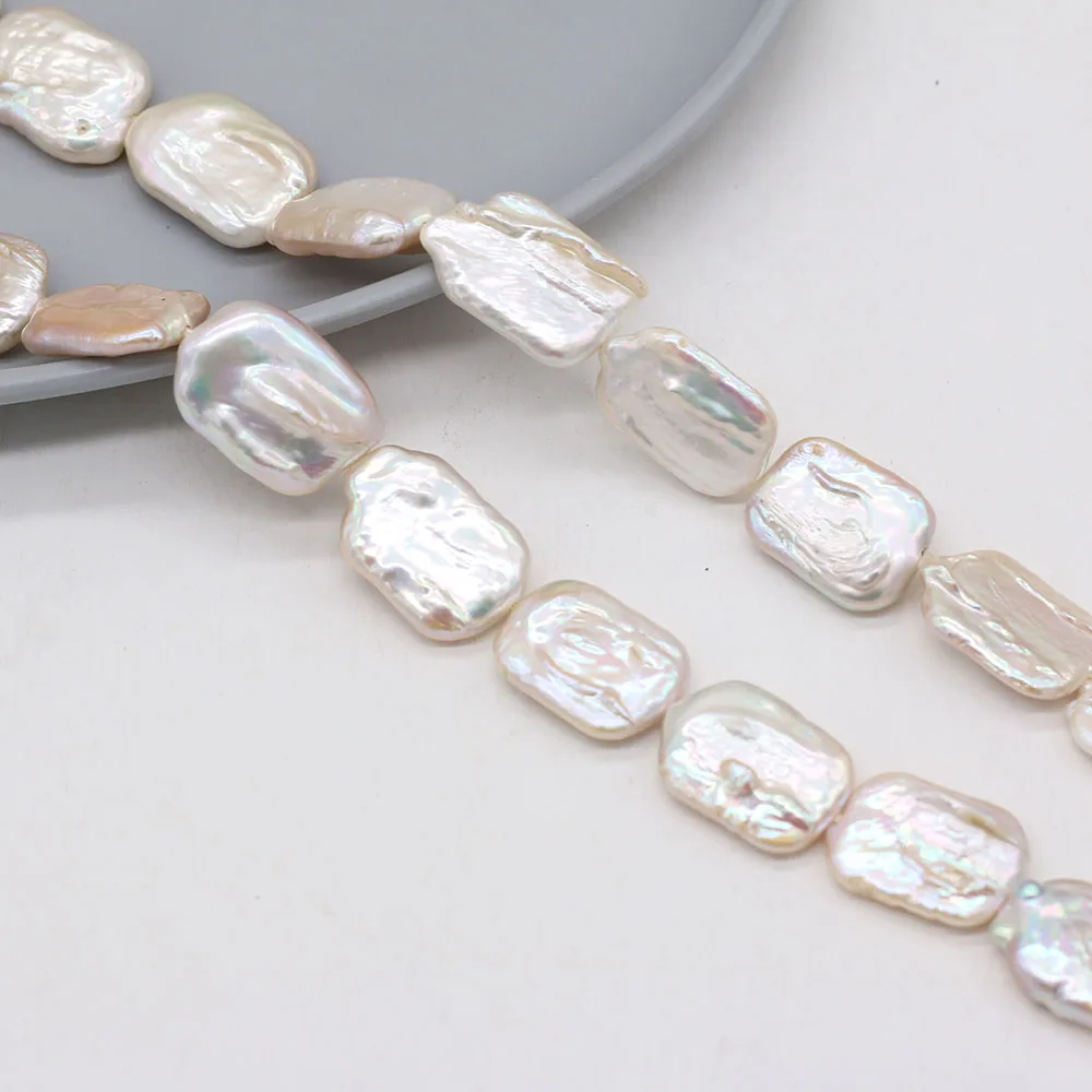 Natural Freshwater White Baroque Pearl Rectangle Loose Beads For Jewelry Making DIY Charms Bracelet Necklace Earring Accessories