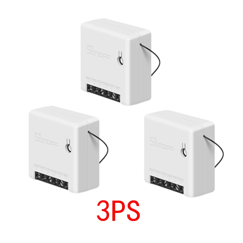 3PC SONOFF мини двухсторонний Интеллектуальный переключатель DIY Appliance Automation дистанционное управление переключатели для Alexa Google Home WiFi Smart Switch - Цвет: 3PC
