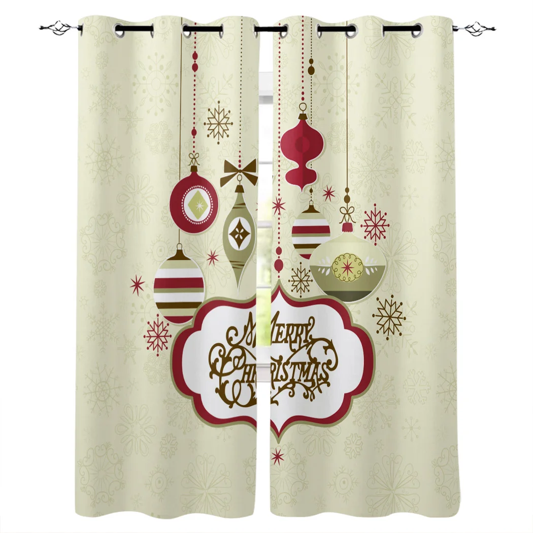 

Merry Christams Day Ceremony Curtains Window Living Room Curtains Kitchen Indoor Window High Blackout Curtain Thick