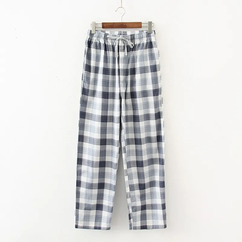 Pajama Pants Mens Pants Spring Autumn Men 100% Cotton Sleep Bottoms Male Top Quality Trousers Men Casual Plaid Pantalon Pijama Hombre Pants S-XXL