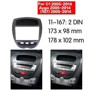 

2Din Car Stereo Radio o Panel Frame Fascia Mount Kit for Peugeot 107 Citroen C1 Toyota Aygo