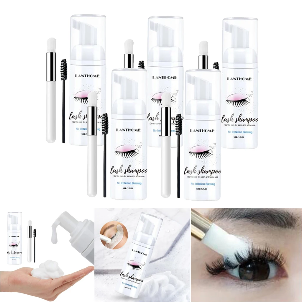 5x Eyelash Extension Shampoo 50ml Lash Foam Foaming Cleanser for Salon Home 5x Eyelash Extension Shampoo 50ml Lash Foam Foaming Cleanser for Salon Home