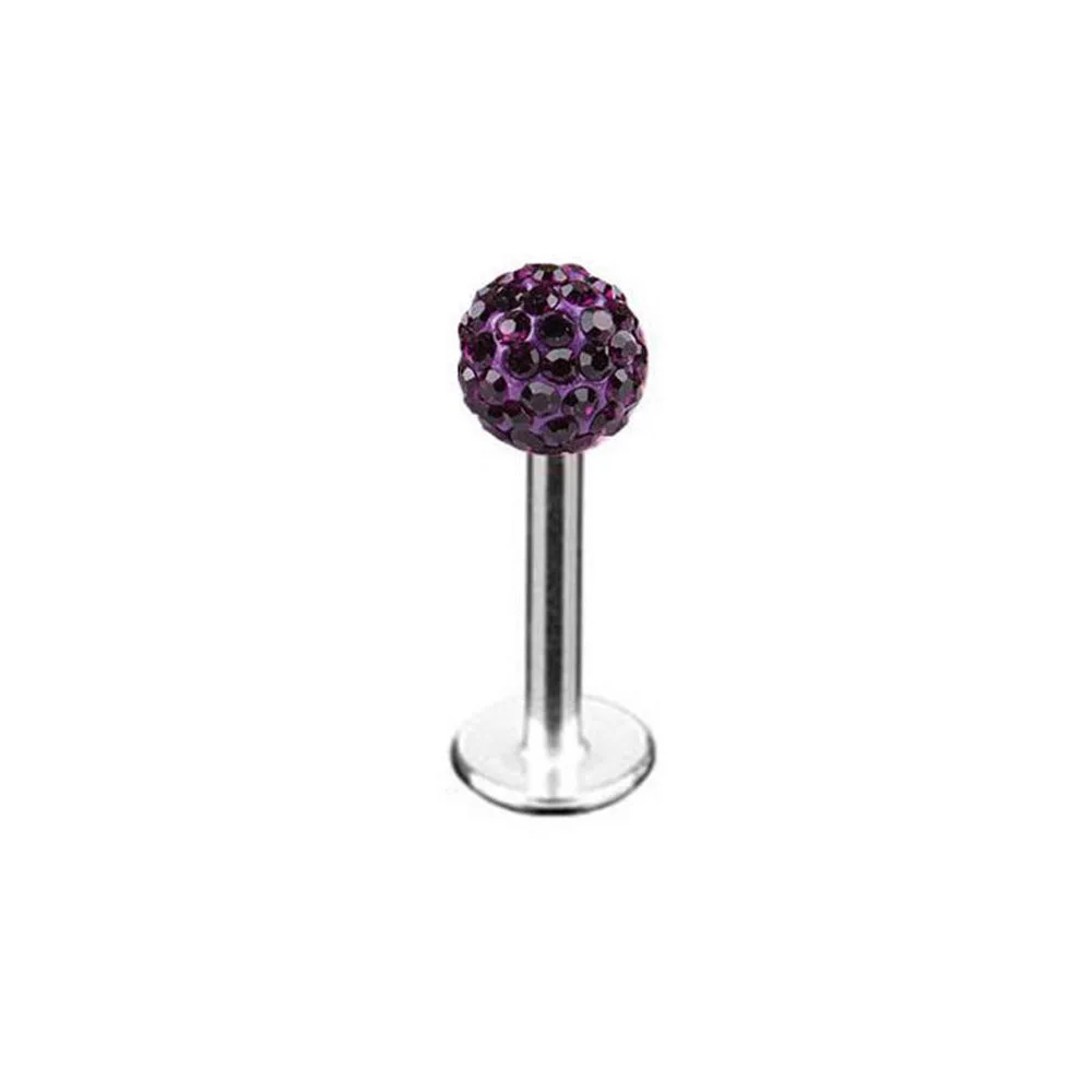 Purple 1x3 мм, роскошные серьги-гвоздики из нержавеющей стали с кристаллами, пирсинг для губ, подарок, толщина 1,2 мм, акция, разные цвета - Окраска металла: Purple
