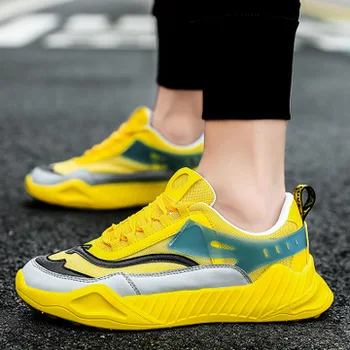

2019 spring tide shoes mesh sports shoes men's breathable Korean wild running shoes