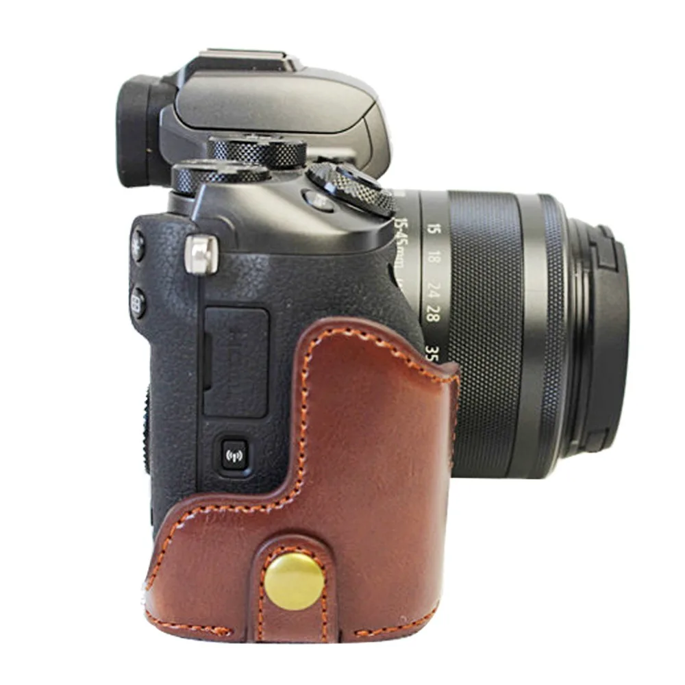 Полностью точный чехол для цифровой камеры из искусственной кожи с плечевым ремнем для Canon EOS M5 с объективом EF-M 15-45 мм