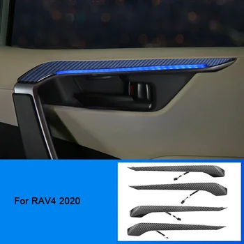 

Car Interior Door Armrest Atmosphere Light LED Blue Decoration Door Handle Frame Light for Toyota RAV4 2020