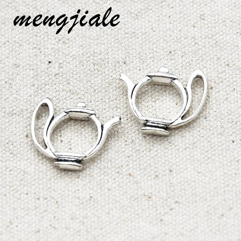 12 шт. чайный горшок очаровательный шармы чайник под старину серебряный тон