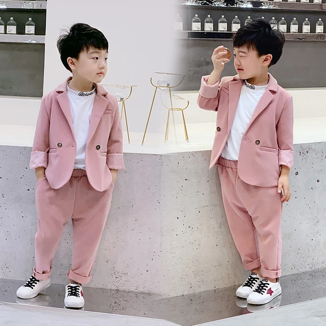 Ensemble veste et pantalon rose et noir pour garçons adolescents, vêtements pour  enfants, gentleman, mariage formel, robe trempée pour enfants, performance, remise  des diplômes, 2 pièces - AliExpress