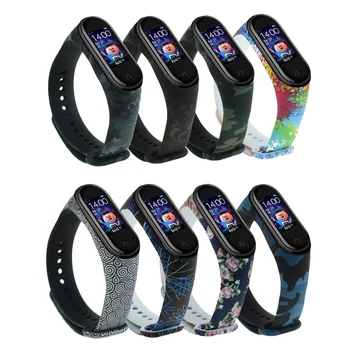 

Colorful Printed Bracelets For Xiaomi Mi Band 4 3 Sport Strap Silicone Wrist Strap For Xiaomi Miband 4 3 Wrist strap