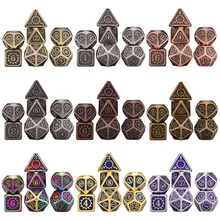 Meccanico Dadi per DnD Tavolo RPGs Giochi 7 pz/set di Metallo Dadi con Coulisse Pouch D4 D6 D8 D10 D % d12 D20(China)