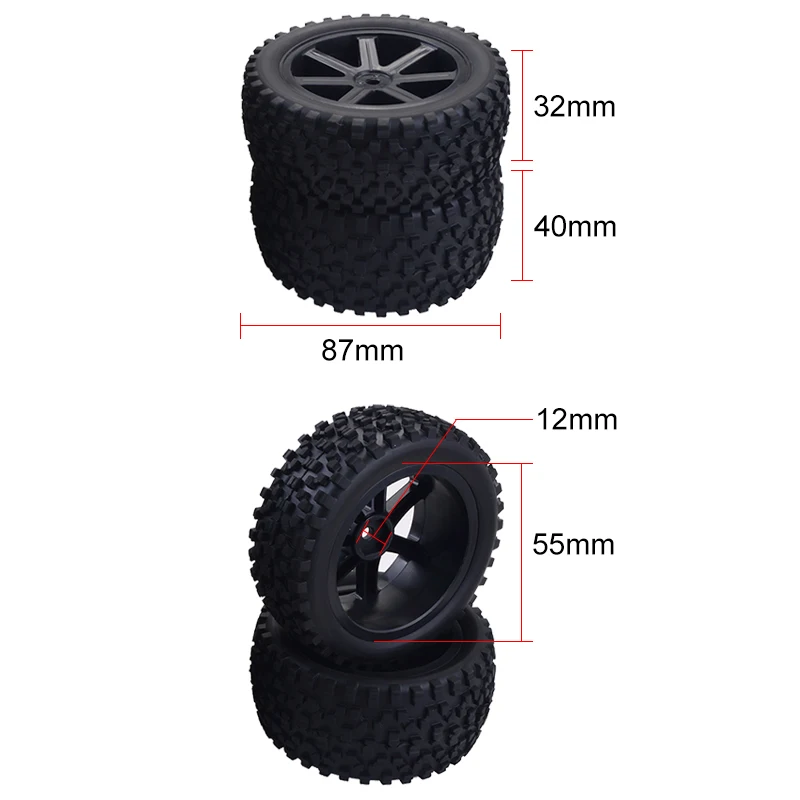 Vgoohobby - Set di 4 mozzi esagonali in metallo da 12 mm per ruota