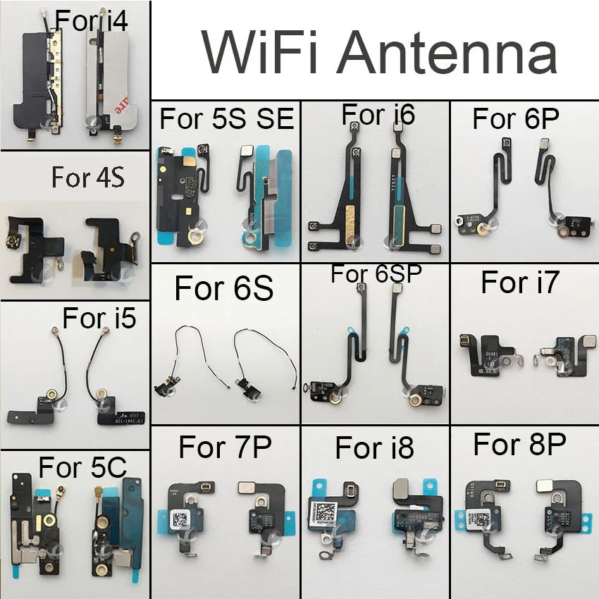 Оригинальный Wifi антенна сигнал гибкий кабель для iPhone 4 4S 5 5C 5S SE 6 6S 6SP 7 8 Plus X XS XR XSM Max