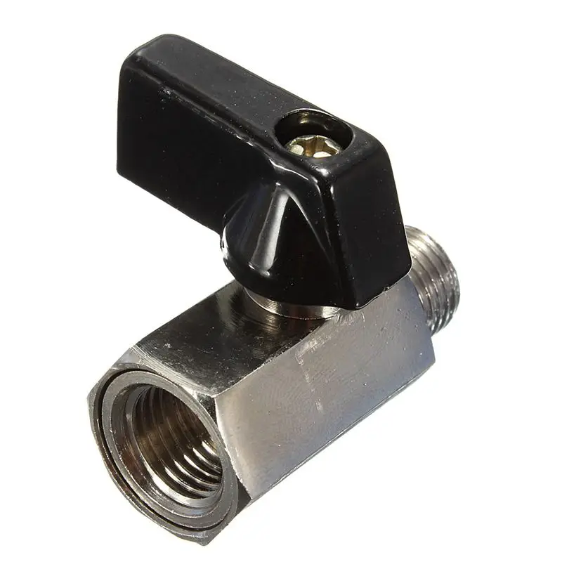 

Chrome Brass 1/4inch Bsp Ball Valve Threads Tap Male to Female Air Compressor Hose