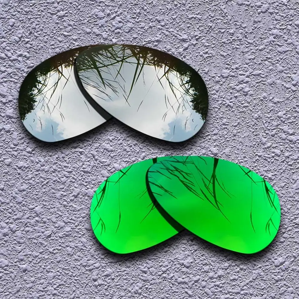Silver-Green 2 пары поляризованных сменных линз для солнцезащитных очков Oakley Crosshair S-несколько вариантов - Цвет линз: Silver-Green