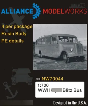 

1/700 Scale WWII German Blitz Bus (4pcs) NW70044 Resin+Etching Sheet Model Kits