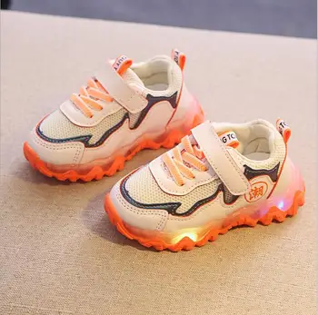

Brand Spring Summer New Kids Led Shoes Breathable Children Sneakers with Led Shoes for kids Children Glowing Sneakers