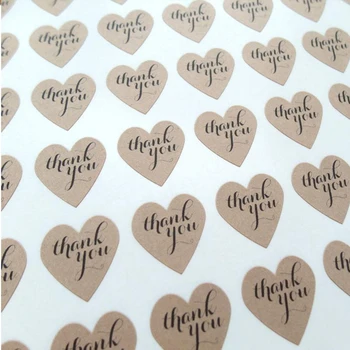 

Custom Thank You Stickers Mini Heart Stickers Kraft Stickers personalized Stickers Stores use small stickers