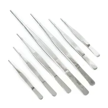 Туалетный Пинцет из нержавеющей стали, медицинский пинцет, круглый носок, зубчатый 12,5-30 см