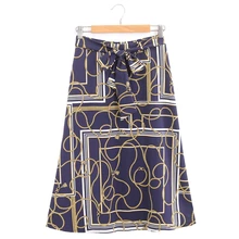 Printed skirt with geometric pattern stretch skirt