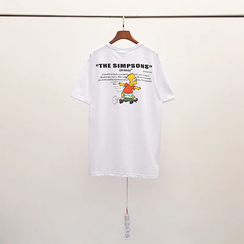 Off-white Симпсон с круглым вырезом на лето короткий рукав ow парные мужские футболки