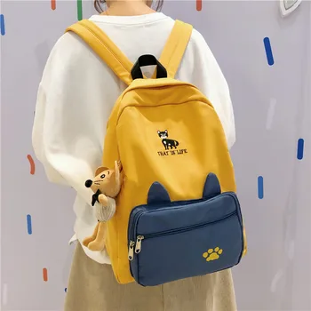 

Cute Cat Nylon waterproof Women Backpack Multi Pocket Travel Bag Fashion Leisure Backpack Preppy School Bags For Teenagers