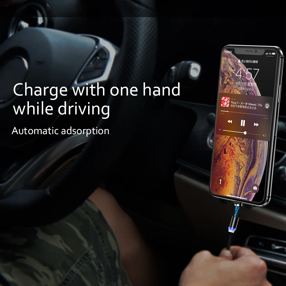 Магнитный кабель Micro usb type C кабель для iPhone xs samsung Быстрая зарядка Магнитный USB кабель для мобильного телефона